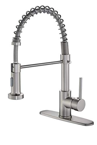 🔥 Flash Sale Nother Spring Kitchen Sink Faucet Double Connection for 3/8 and 9/16 with Pull Down Spray,Brushed Nickel Brass Body Stainless Steel Single Handle for Farmhouse Utility Bar Laundry Sink. 🔥 Flash Sale Nother Spring Kitchen Sink Faucet Double Connection for 3/8 and 9/16 with Pull Down Spray,Brushed Nickel Brass Body Stainless Steel Single Handle for Farmhouse Utility Bar Laundry Sink.