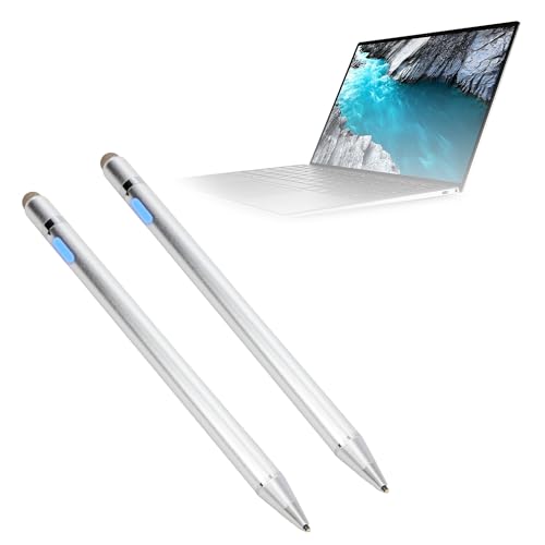 BoxWave Stylus Pen Compatible with Dell XPS 13 (9310) - AccuPoint Active Stylus (2-Pack), Electronic Stylus with Ultra Fine Tip - Metallic Silver