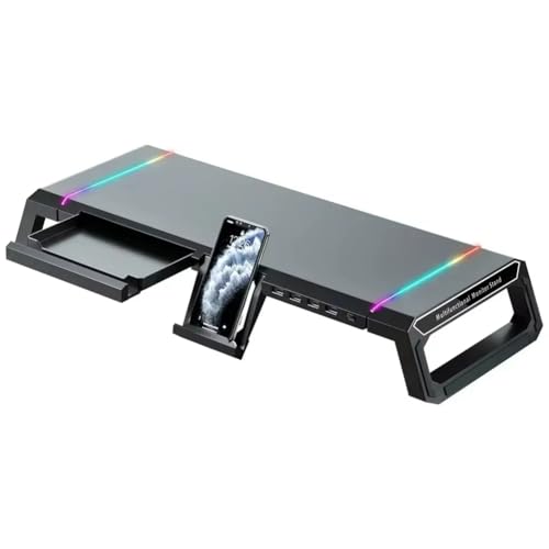 Support d'écran pour PC avec 4 ports USB et éclairage RGB