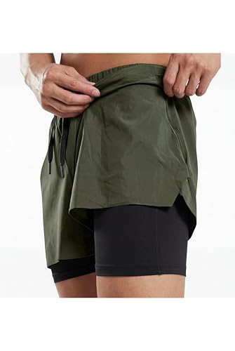 Image of boffi ... N S Poly 2 in 1 Active Dual Shorts with Inner Tights Layer | Men's Double Layer Short for Running, Gym & Sports