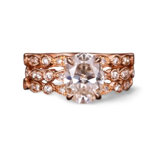Magnifique bague ronde en or rose et pierres de mode au fini prestigieux