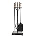 Panacea Fireplace Tool Set 5 Piece 11 " W X 7.25 " D X 29.5 " H Antique Brass,Black,Oil Rubbed Bronz