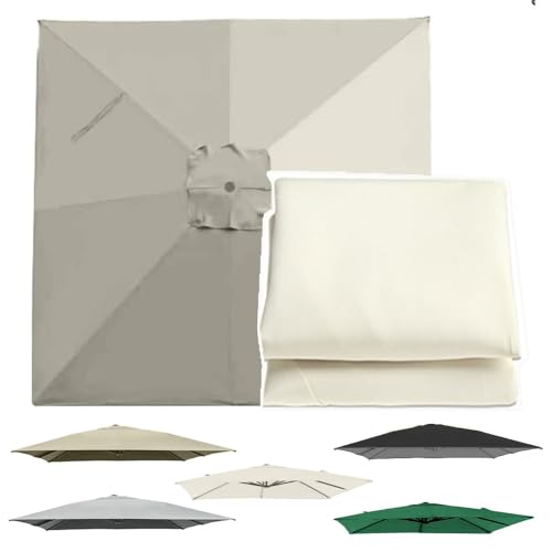 OPOLDBDMAC Cubierta De Repuesto para Sombrilla Cuadrada 3x3m 2.5x2.5m, Toldo De Repuesto para Sombrilla De Patio, 8 Varillas, Protección UV Sombrilla Tela(Off White,2.5x2.5m/8.2x8.2ft)