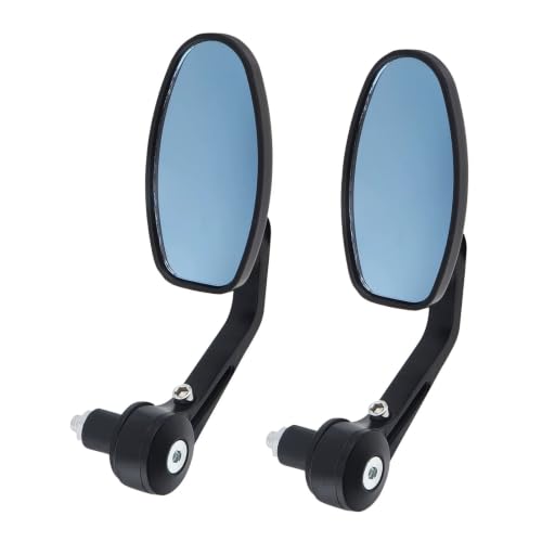 Espejo retrovisor de manillar para moto universal de aluminio de 22 mm en pack de 2 piezas