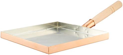 遠藤商事 TKG 卵焼きフライパン 24cm 薄焼き卵 銅の熱伝導で卵が均一に加熱されふっくら美味しく ガス火専用 幅×奥行×深さ(内寸mm)240×240×20正方形 質量(kg)1.21 木製ハンドルで熱くなりにくい(取付必要) 業務用 日本 BTM02024