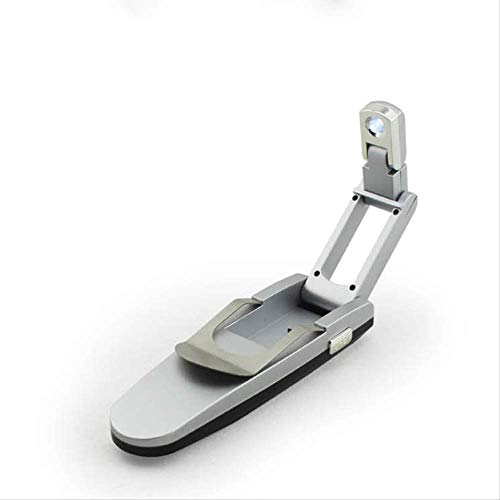 BAJIE Lámpara de escritorio mini portátil plegable luz de lectura blanca natural con clip de libro, luz LED para libros, expulsión automática blanca natural