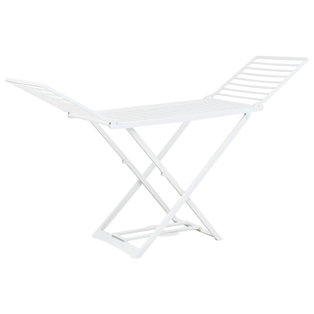 vidaXL Stendibiancheria da Pavimento Pieghevole con Ali Leggero Robusto Resistente Pratico Stendino Accessori Lavanderia Bianco in Plastica