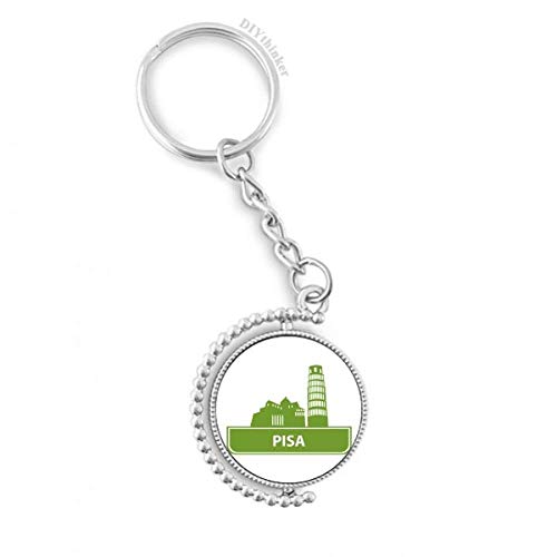 Porte-clés rotatif Italie au motif vert pise, l'accessoire idéal pour vos trajets quotidiens