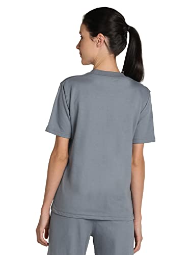 Image of CHKOKKO Women's Terry Cotton Loose Fit Half Sleeve Casual Style T-Shirt