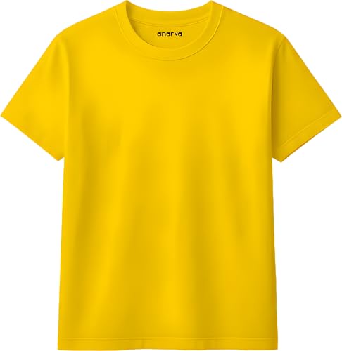 Image of Amazon Brand - Anarva Kids Plain T Shirt for Boys | 100% Cotton Soft Feel Round Neck Half Sleeve Solid Tee | Casual 0-14 Years
