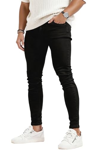 La mejor selección de Mezclilla Negra los preferidos por los clientes. 47 GINGTTO Jeans para Hombre Skinny Pantalones Stretch Slim Fit para Hombre de Mezclilla Negro 36W x 30L
