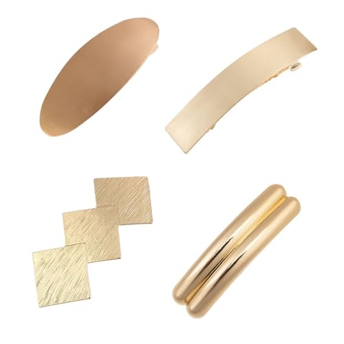 4 Fermagli Per Capelli Dorati, Fermagli Per Capelli A Piastra Grande, Fermagli Per Capelli Francesi, Fermagli Laterali Antiscivolo, Accessori Per Capelli Dorati Lucidi