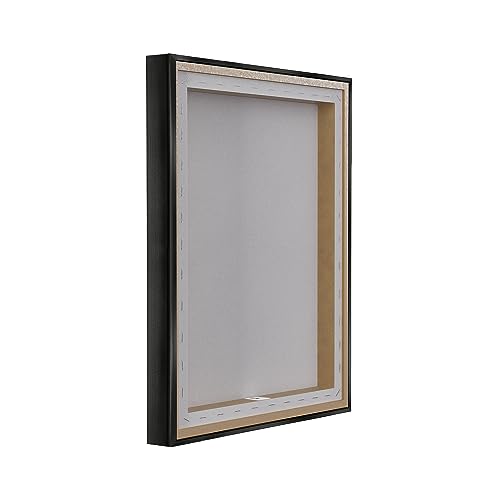 Image of Stupell Industries 'Typewriter with Joy'| Floating Frame Canvas Art | Stupell Industries | Black, 25 x 31 Inches, Easy to Hang and Sturdy, Made in USA, by Martina Pavlova