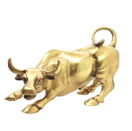 Figura De Toro De Bronce Pequeña Decoración Hogar miniatura 2