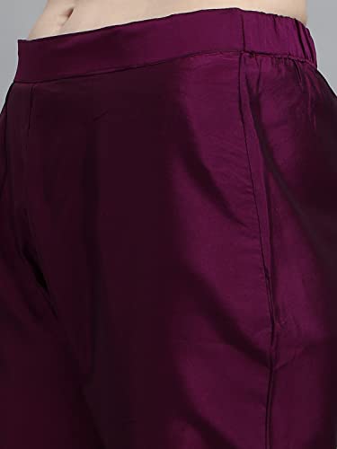 VredeVogel Women's Cotton Silk Jacquard Kurta Pant with Dupatta Set