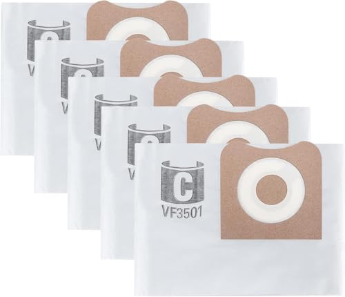 5 Pack Ridgid VF3501 Filter Bags Compatible with Ridgid Shop Vac & Workshop 3-4.5 Gallon Fine Dust Bags Replacement Part# RIDGID VF3501 / WORKSHOP WS32045F