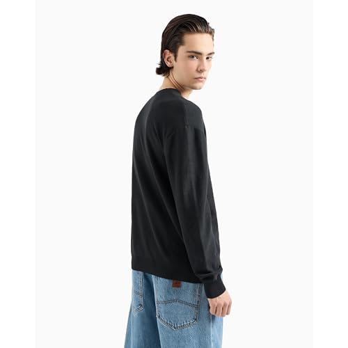 Armani Exchange Men's Combed Cotton Pullover Sweater with Horizontal Stripe4