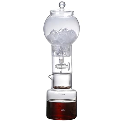 Lonrtesw Juego de Cafetera de Café Frío con Filtro de Vidrio, Cafetera para Café Helado, Accesorios Espresso