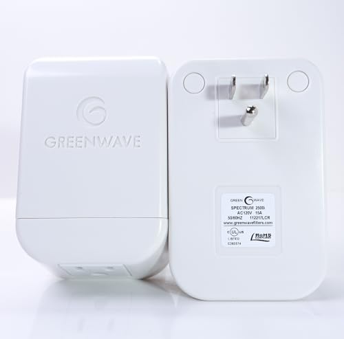 Greenwave Dirty Electricity Filter Kit, 2 Pack, Up to 250 Sq Ft | Reduce Electrical Pollution in Wiring & Living Spaces. Instant Plug-In with UL Certification & Pass-Through Outlet.