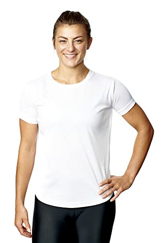 Athletic Sportswear Camisetas deportivas para mujer, gimnasio, correr, camisetas, fitness, yoga, camisetas, blanco, 38