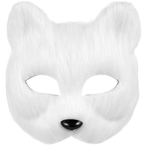 PACKOVE Masque De Renard Masque D'Animaux D'Halloween D'Orque De Fête, Accessoires De Mascarade D'Animaux