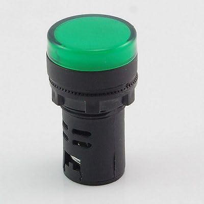 Wiring Connecting Terminals - (10) Light 220VAC 22mm Diameter Green LED Power Indicator Signal50mm Height