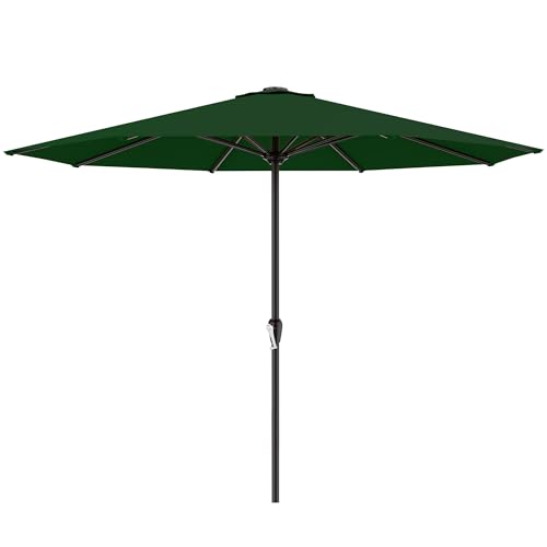Image of AreShark 12 FT Patio Umbrella for Outdoor, Outdoor Table Umbrella with Crank, Outdoor Patio Umbrellas with 8 Sturdy Ribs, Patio Umbrellas for Market, Garden, Pool (Dark Green)