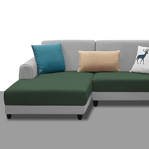 Image of Kraven LHS 4 Seater L Shape Sofa Set for Living Room (Green Grey Fabric) Premium Fabric Sofa