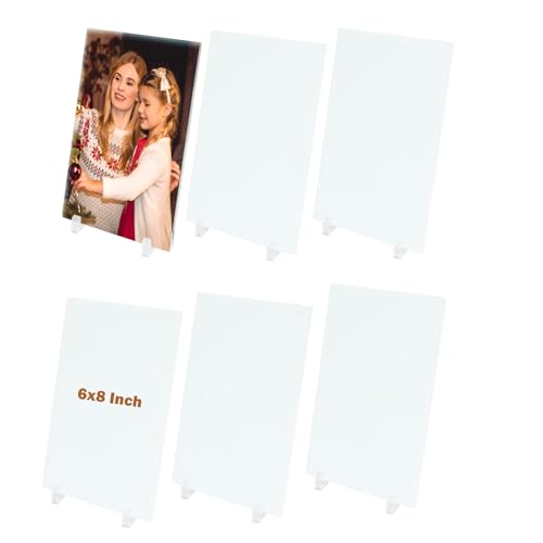 WANZELONYO Sublimation Tempered Glass Blanks Photo 6 PCS 6x8 Inch for DIY Crystal Plaque 4MM/0.15 Inch Thickness