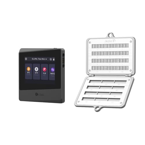 ELLIPAL Titan Mini Hardware Wallet + 316 Stainless Steel Metal 24 Words Crypto Seed Phrase Steel (2 Items)