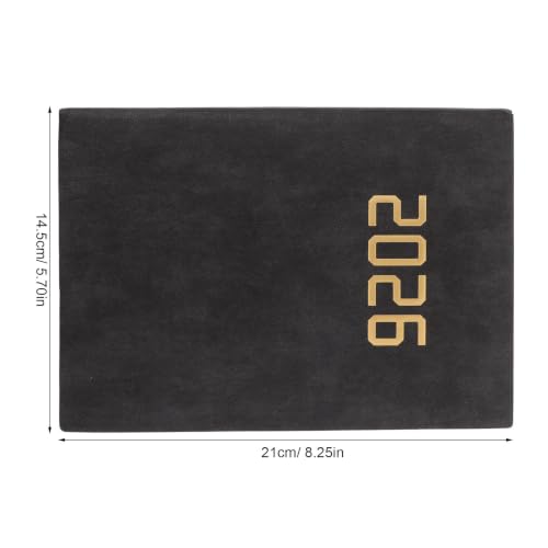 Agenda Scolaire A5 2026 en Pu, Journal Quotidien Minimaliste Noir – vue 2