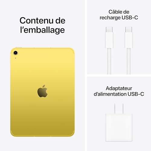 Apple iPad with A16 chip: 11-inch Liquid Retina Display, 512 GB, Wi-Fi 6 + 5G Cellular, 12MP Front/12MP Back Camera, Touch ID, All-Day Battery Life — Yellow by Apple - Used condition - Image 6
