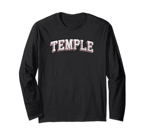 Temple Owls Retro Arch Logo Officially Licensed Long Sleeve T-Shirt