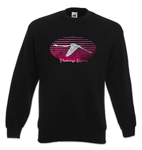 Sweat Urban Backwoods Flamingo Express, pull imprimé rose en coton doux pour homme et femme