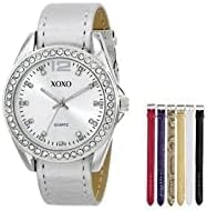 Miniatura 4 de XOXO XO9062 Reloj en tono plateado con bandas intercambiables para mujer