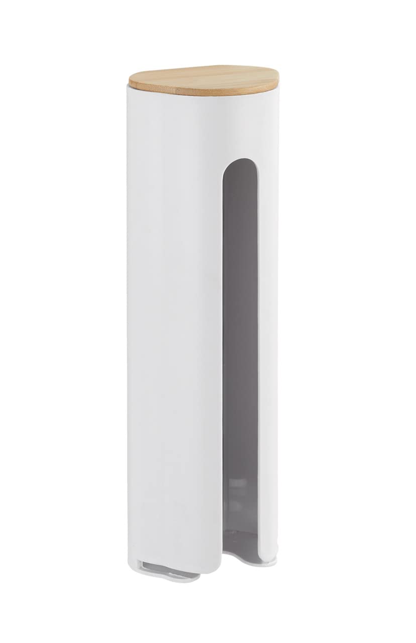 WENKO Porta discos desmaquillantes Laresa - Dispensador de almohadillas de algodón, Poliestireno, 8 x 25 x 6.5 cm, Blanco