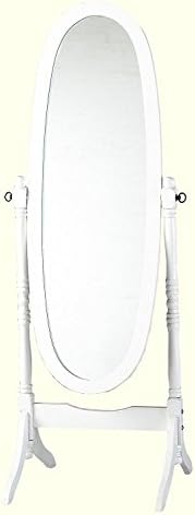 FULL LENGTH CHEVAL MIRROR FINISHED IN WHITE