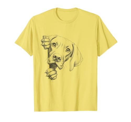 Funny Vizsla Peeking Design For Dog Owner T-Shirt