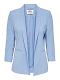 Kurzblazer für Damen, lange Ärmel, verschlusslose, leicht taillierte Form, Reverse Kragen