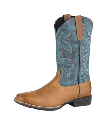 Image of ROPER Mens Monterey Embroidered Square Toe Pull On Casual Boots Mid Calf