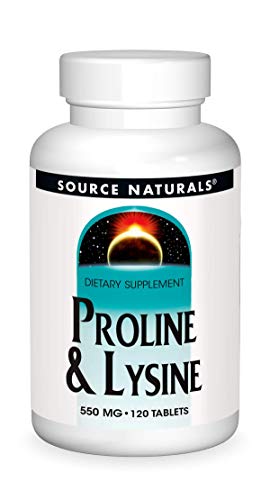 Source Naturals L-Proline 275/L-Lysine 275, 120 Tablets