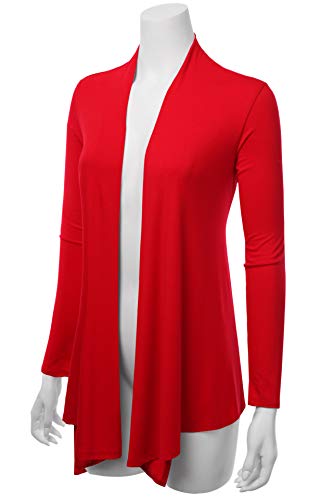 Image of Women's Drape Front Open Cardigan Long Sleeve (S-2X, Made in USA)