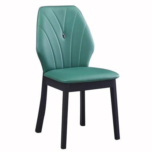 BAKULI Silla de comedor con patas de madera, de piel artificial, para cocina, sala de matrimonio, balcón, sofá (K verde)