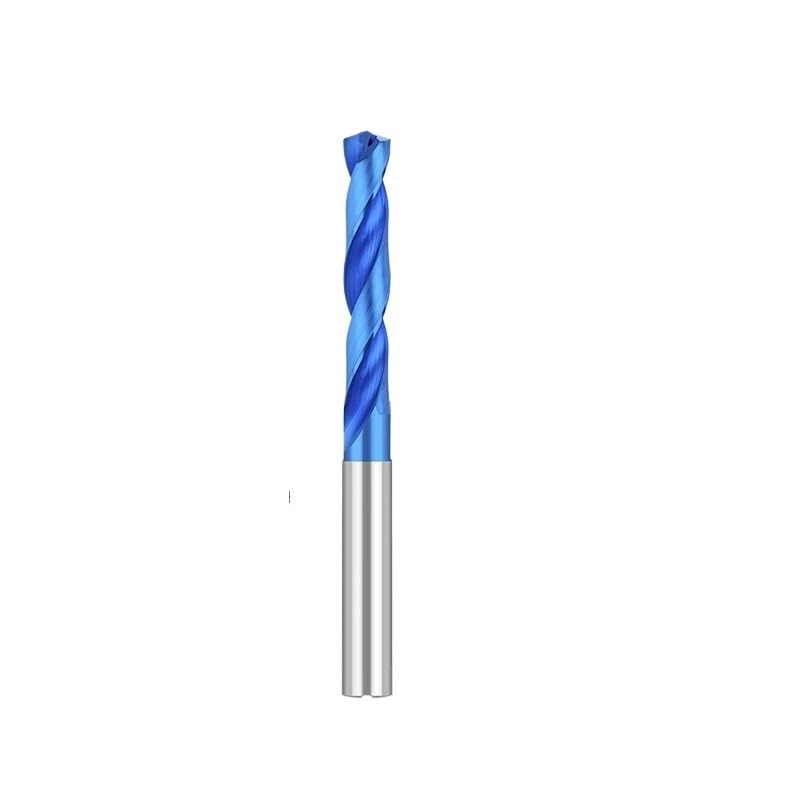 Broca de carburo de refrigerante interno, herramienta de perforación CNC de Metal con revestimiento Nano azul, orificio pasante interno, vástago paralelo, 3xD, 5xD, 1 Uds.(5D,9.0mm)