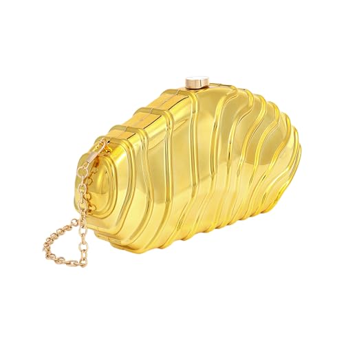 Sac de soirée acrylique rigide et pochette à bandoulière dorée
