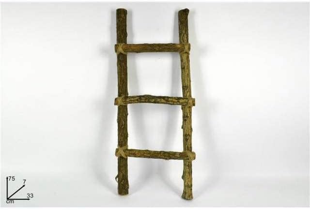 SRL Taglia unica Natural Wooden Ladder 3 Steps 75cm See Photo