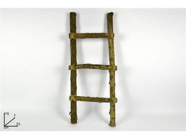 Escalier bois naturel 3 marches hauteur 75 cm pour accéder au lit