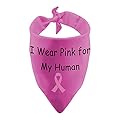 Generic Support Breast Cancer Awareness Dog Bandana I Wear Pink for My Mom Pet Scarf Pink Ribbon Dog Celebration (I Wear Pink for My Human)