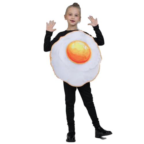 Disfraz huevo frito unisex para niños miniatura 1