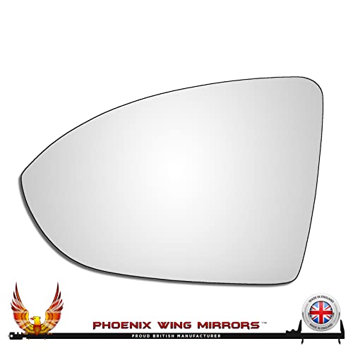 Image of Phoenix Wing Mirrors Left Hand Passenger Side Golf Mk7/Mk7.5 Convex Wing Mirror Glass 2012/2013/2014/2015/2016/2017/2018/2019/2020/2021 Supplied With Automotive Grade Adhesive. UK Made.